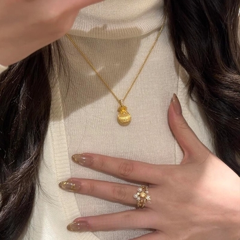 Colier cu pandantiv în formă de picătură, lanț din cupru, lungime 41–50 cm