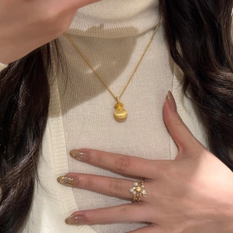 Colier cu pandantiv în formă de picătură, lanț din cupru, lungime 41–50 cm