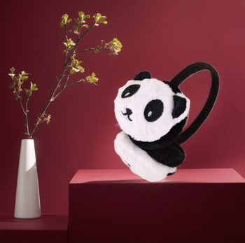 Laste plüüdkõrvakaitsed Panda – karikatatuurne stiil, talvine soojus