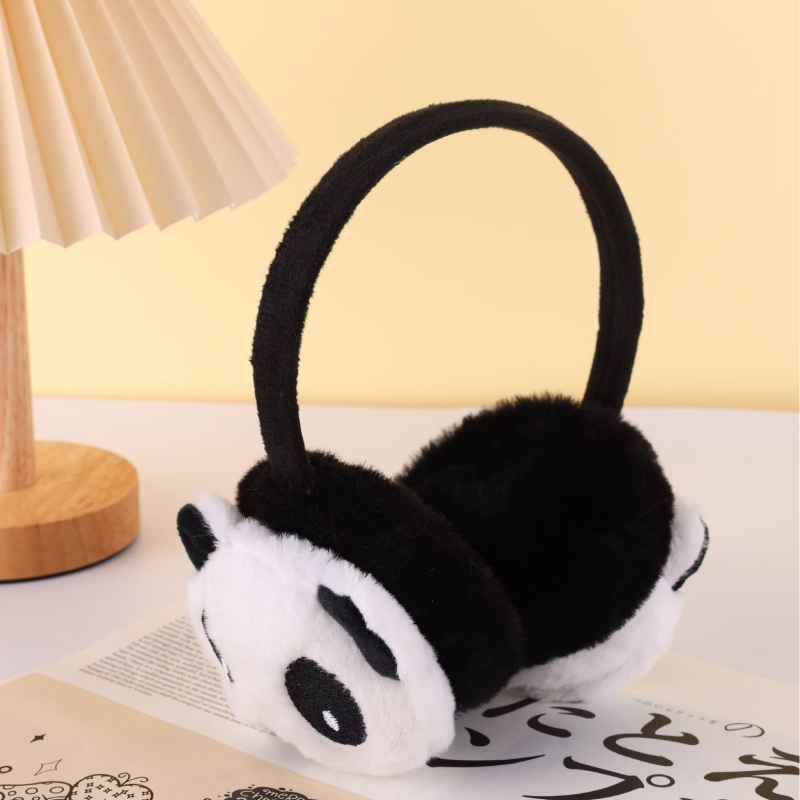 Laste plüüdkõrvakaitsed Panda – karikatatuurne stiil, talvine soojus