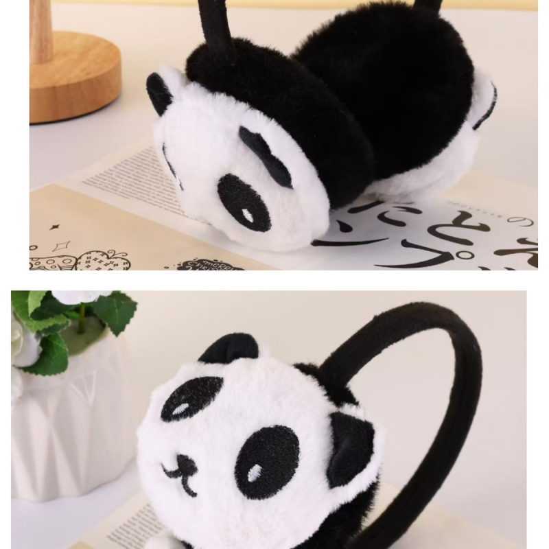 Laste plüüdkõrvakaitsed Panda – karikatatuurne stiil, talvine soojus