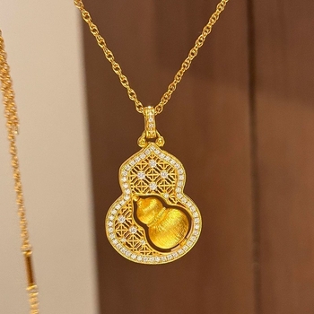 Colier geometric din cupru, lanț dublu-strat, placare electroplată, pentru femei