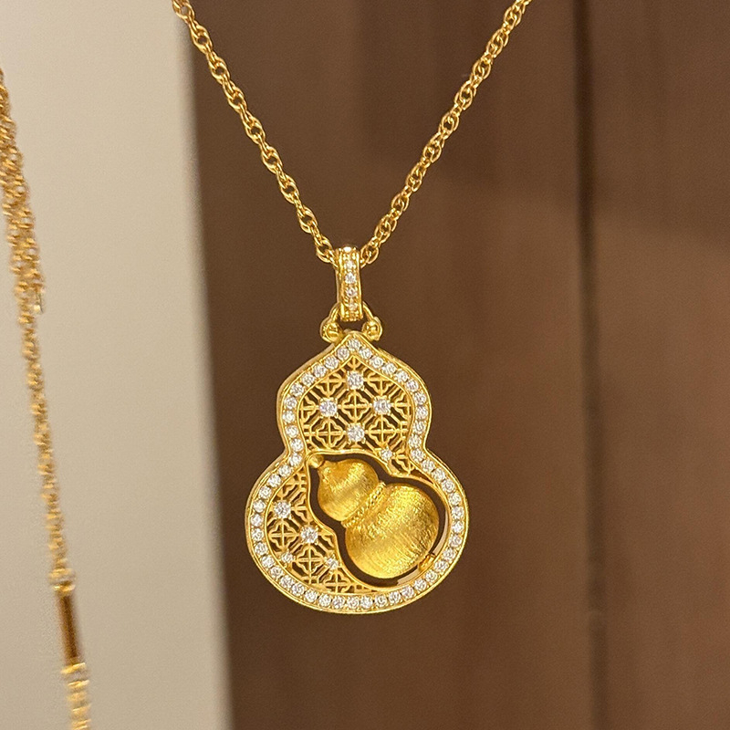 Colier geometric din cupru, lanț dublu-strat, placare electroplată, pentru femei