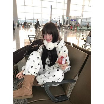 Soojustatud plüüsist kõrvaklapid, jänesemustriga, talvine soojus täiskasvanud naistele