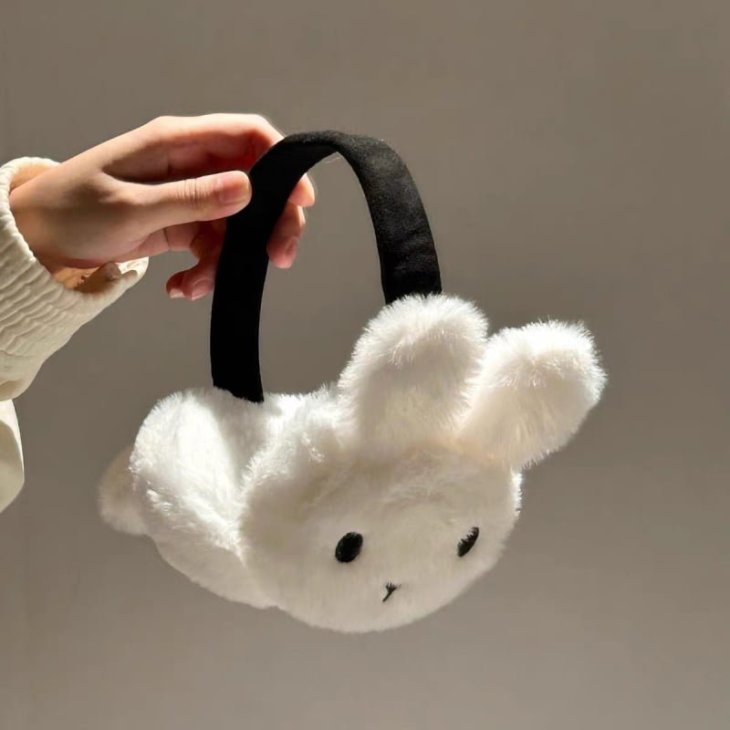 Soojustatud plüüsist kõrvaklapid, jänesemustriga, talvine soojus täiskasvanud naistele