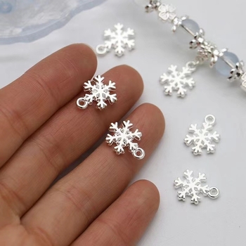 Accesoriu pentru brățară DIY — pandantiv fulg de zăpadă cu ciucuri, aliaj, placare electrolitică, stil drăguț, model nobil