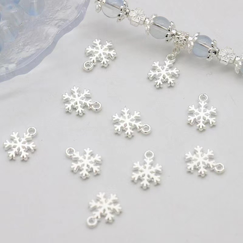 Accesoriu pentru brățară DIY — pandantiv fulg de zăpadă cu ciucuri, aliaj, placare electrolitică, stil drăguț, model nobil