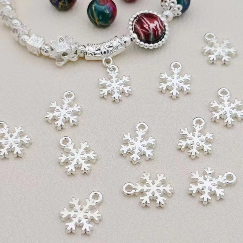 Accesoriu pentru brățară DIY — pandantiv fulg de zăpadă cu ciucuri, aliaj, placare electrolitică, stil drăguț, model nobil
