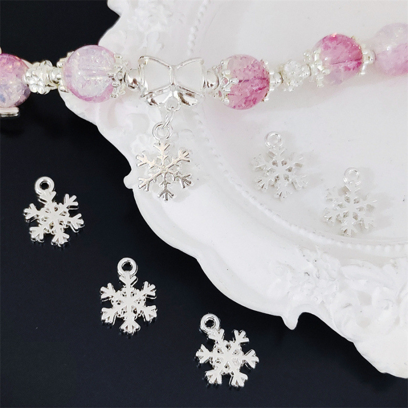 Accesoriu pentru brățară DIY — pandantiv fulg de zăpadă cu ciucuri, aliaj, placare electrolitică, stil drăguț, model nobil