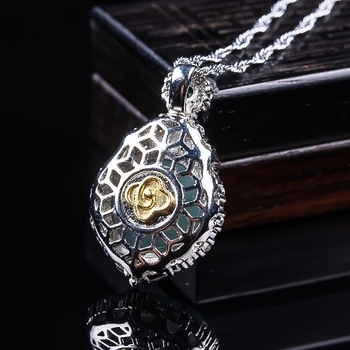 Colier cu jad – formă geometrică, încrustare jad, brand Zhuoyuxuan, stil Natural