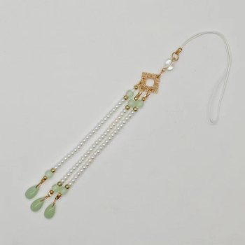 Qipao rever dekoratív gyöngyös lánc – négyzetes sarkok és vízcsepp alakú gyöngyök, mesterséges gyöngyök, Zhongli Youfang