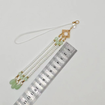 Qipao rever dekoratív gyöngyös lánc – négyzetes sarkok és vízcsepp alakú gyöngyök, mesterséges gyöngyök, Zhongli Youfang