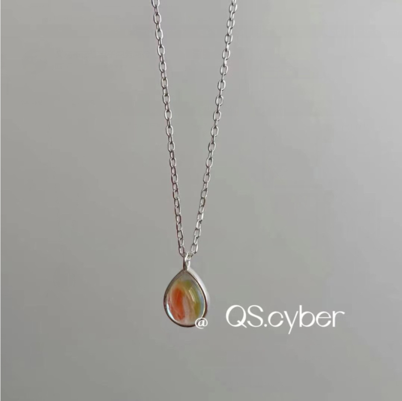 Ogrlica Thousand Design Jewelry - korejski stil, srebro 925, kapljasti privjesak sa cirkonom