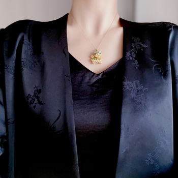 Colier cu pandant Kirin Lion, Fabricat manual, Geometric, Material Jade, Origine Guangdong, Primăvara 2025