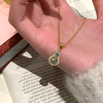 Colier cu pandantiv geometric din cupru, brand Zhenrong, placare electrolitică, stil lux lejer