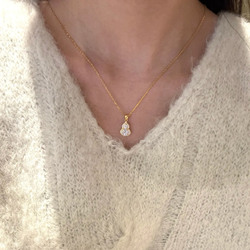 Colier cu pandantiv geometric din cupru, brand Zhenrong, placare electrolitică, stil lux lejer