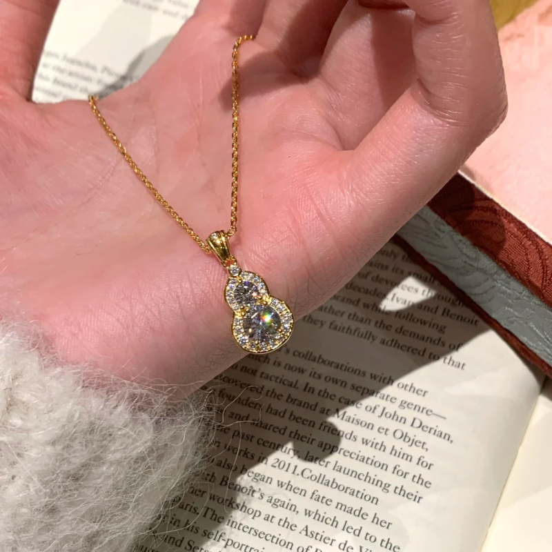 Colier cu pandantiv geometric din cupru, brand Zhenrong, placare electrolitică, stil lux lejer