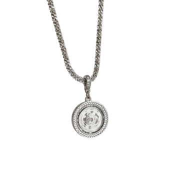 Colier metalic pentru femei cu busolă rotativă cu opt comori, lanț obișnuit