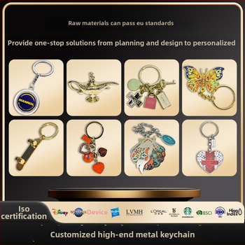 BRELOC METALIC 3D cu logo personalizat, finisaj email imitatie, stil lux ușor, pandantiv pentru geantă desen animat