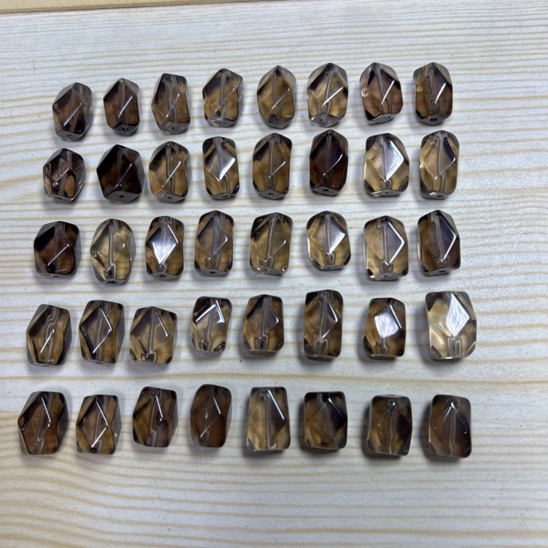 Dimni kvarc osmerokutni slobodni kamen za narukvicu DIY nakit (Smoky quartz)