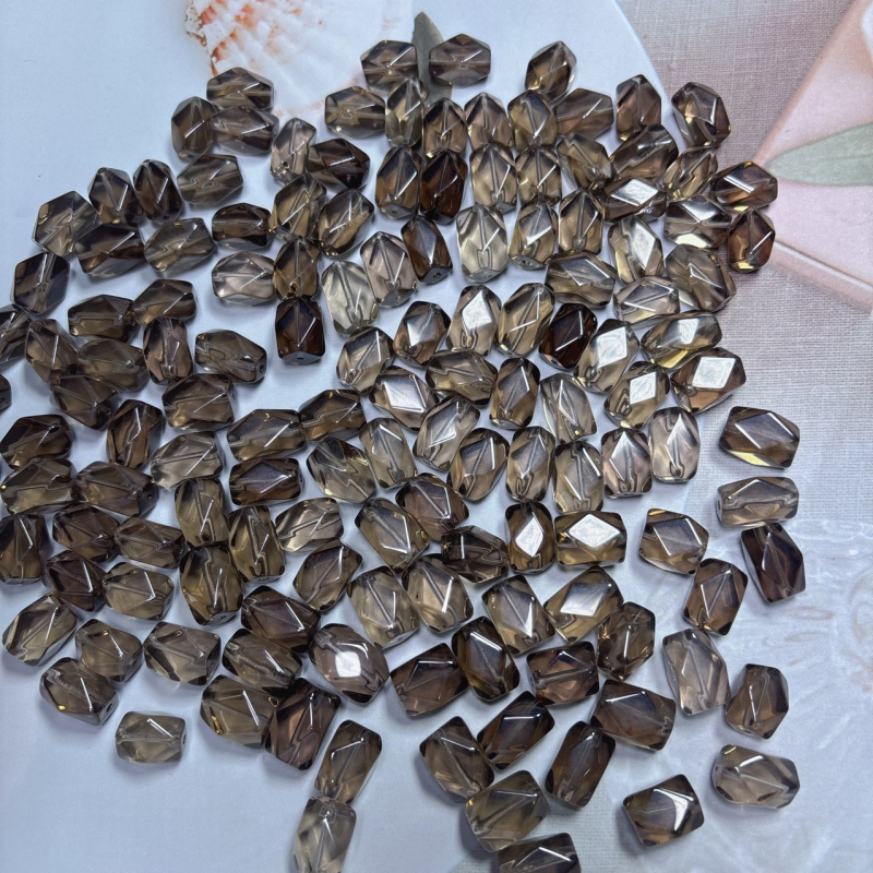 Dimni kvarc osmerokutni slobodni kamen za narukvicu DIY nakit (Smoky quartz)