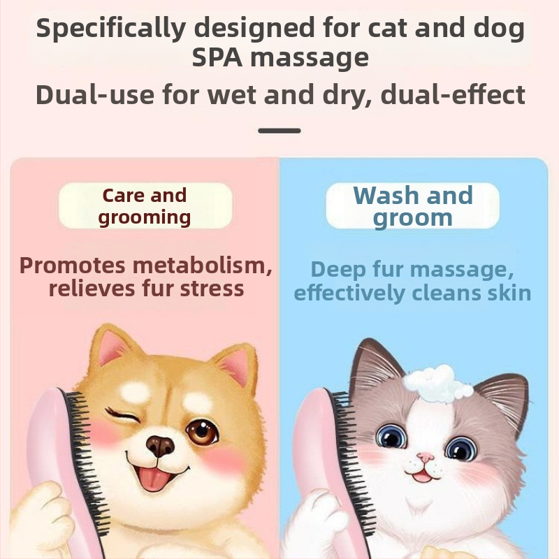 Šunų priežiūros šukos su masažu – ABS medžiaga, skirta Bichon Frize, pašalina laisvus plaukus