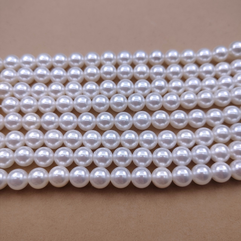 Kuglice od školjke s velikim otvorom 1,2 mm, prirodne školjke bisere, kuglice s probojenom rupom, labave kuglice za DIY nakit