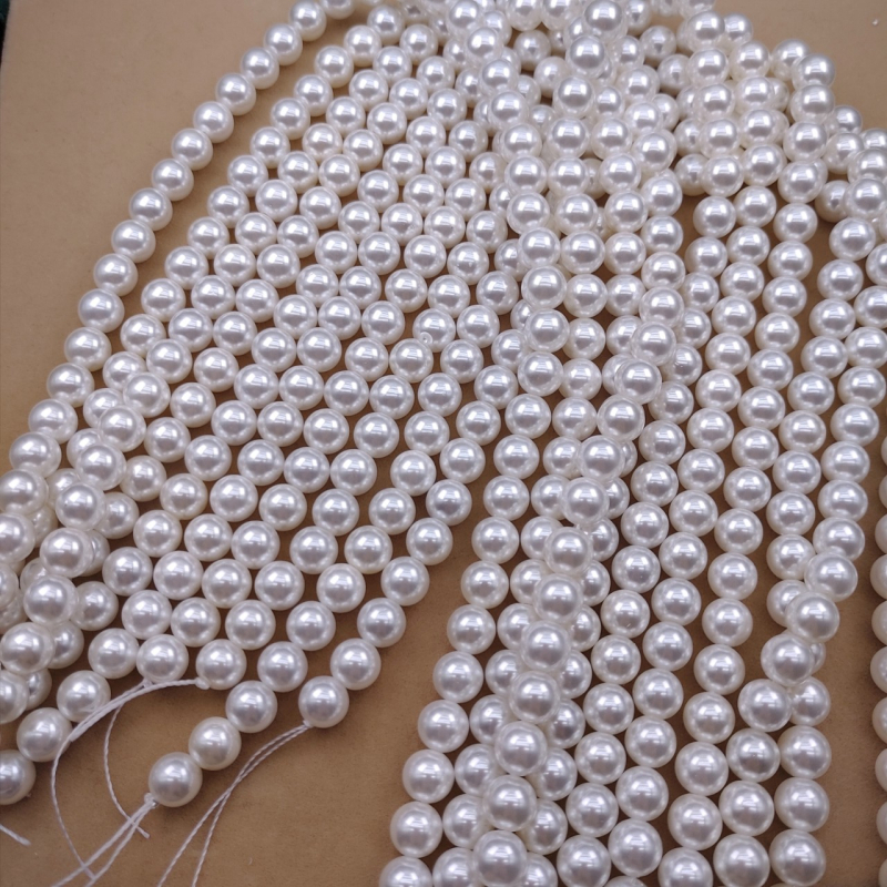 Kuglice od školjke s velikim otvorom 1,2 mm, prirodne školjke bisere, kuglice s probojenom rupom, labave kuglice za DIY nakit