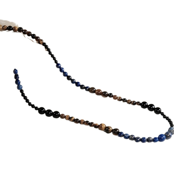 Vėrinys su natūraliais akmenimis, kinietiško vėjo stilius, rankų darbo, Yi Fei prekės ženklas, vasara 2024