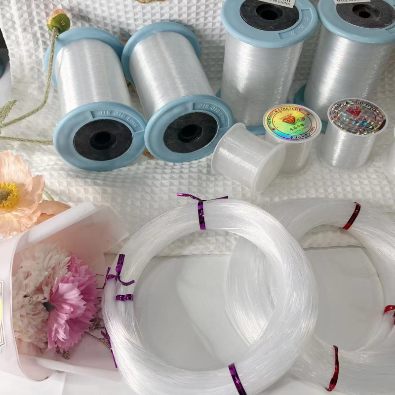 Najlon nit za navlačenje perlica – prozirna i snažna, ručno tkanjena nit za DIY nakit (velika rolna)