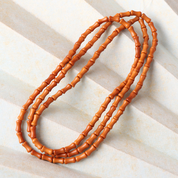 Set colier și brățară din mărgele de sâmburi de măslin, 108 mărgele, finisaj lucios, stil bambus