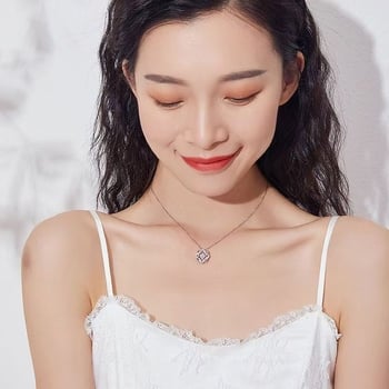 Colier geometric cu pandant octagonal, din cupru, stil Ins, lansare vară 2025