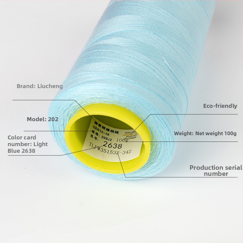 Siuvimo siūlas Liu Qing, vidutinio storio, poliesteris, drabužiams