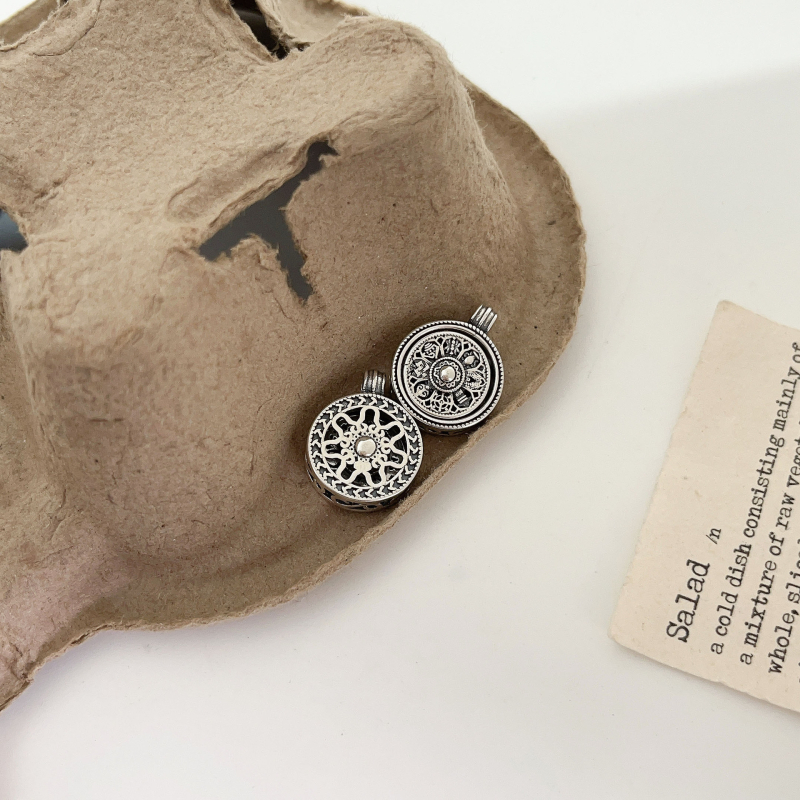 Silver Ruitai 925 Argint Sterling, Pandant cu compas cu opt comoare, rotativ, pentru unisex, stil chinezesc