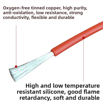 GB standarts 6 AWG mīksts silikona vads, augsttemperatūras ugunsizturīgs, akumulatoru bloka vads, divvads, no -60°C līdz 200°C, 600V