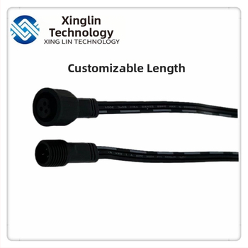 M13 veekindel kaabel tolmukaitsega 3-juhtmelisele lennuki-pistikule jaoks, meessoost ja naissoost pistik, 3A, 300V, vask kontaktid, PVC isolatsioon