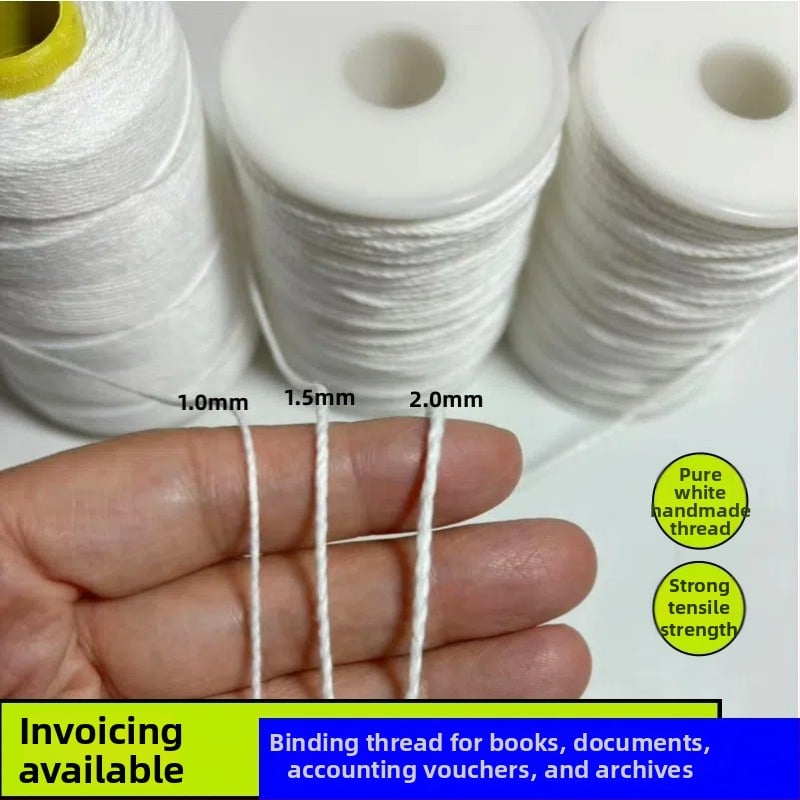 Șnur de bumbac pentru textile și îmbrăcăminte — cusut manual, textură groasă, fără ceară; material principal: șnur de bumbac; potrivit pentru linii de legare, etichete și webbings textile