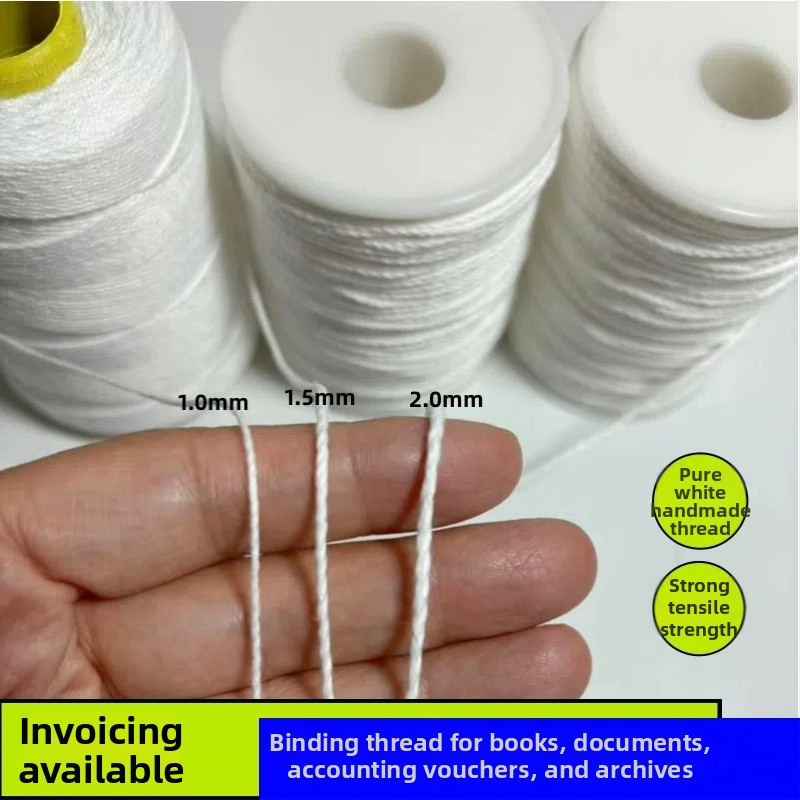 Șnur de bumbac pentru textile și îmbrăcăminte — cusut manual, textură groasă, fără ceară; material principal: șnur de bumbac; potrivit pentru linii de legare, etichete și webbings textile