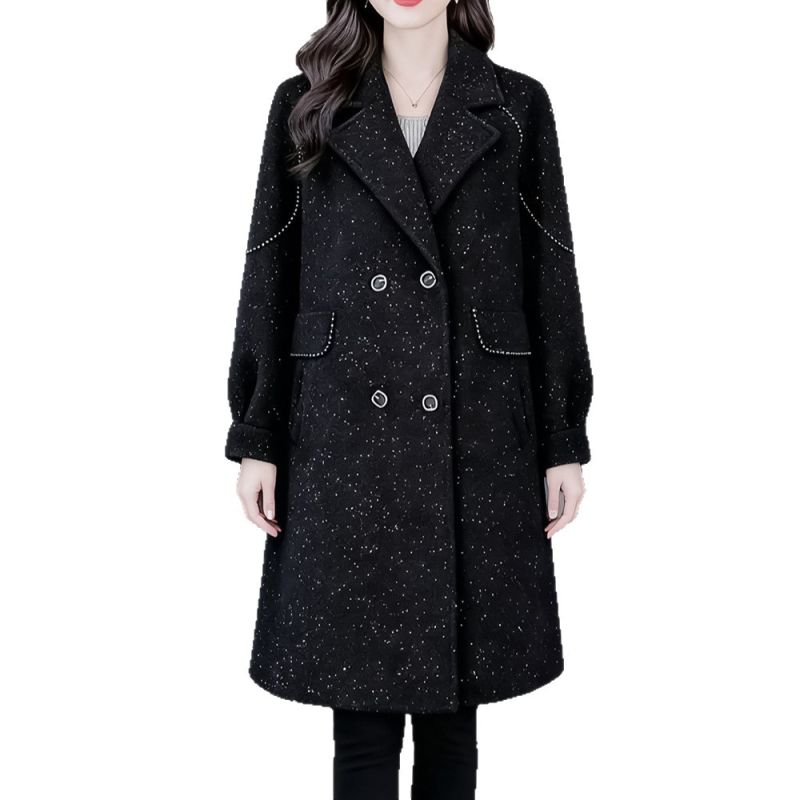 Γυναικείο παλτό με fleece επένδυση, βαμβακο-πολυεστερική ανάμειξη, κομψό αστικό στυλ, ζωικό μοτίβο, Χειμώνας 2025