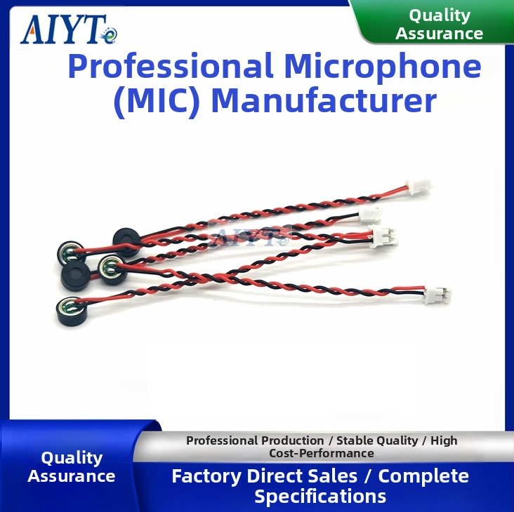 6027 Mikrofonkapsula ar iekšēju dubulto kondensatora trokšņa samazināšanu un pretraušu konstrukciju, lodēšanai 2-pinu 1,25 mm terminālis