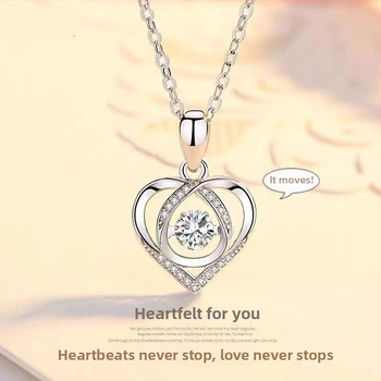 Rézből készült nyaklánc geometriai formával és szívmedállal, friss és édes stílus, 2025 tavasz