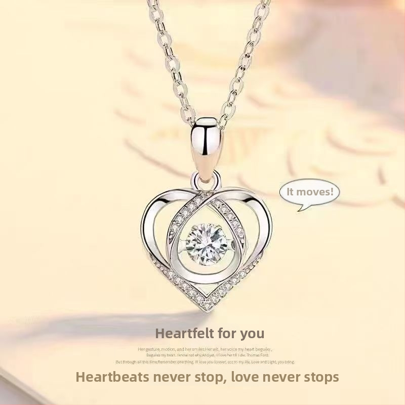 Rézből készült nyaklánc geometriai formával és szívmedállal, friss és édes stílus, 2025 tavasz