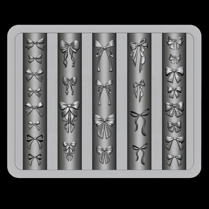 Moldă pentru manichiură cu design de fundă, silicon 3D, model relief rafinat, stil simplu, pentru uz zilnic