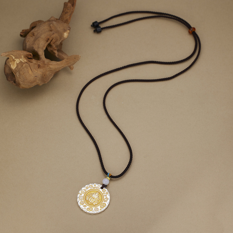 Geometriai réz medálos nyaklánc, édes stílus, nyár 2025 kiadás