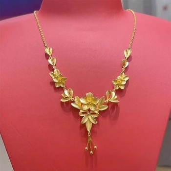 Rézből készült nyaklánc etnikus virágmotívumokkal, irodalmi retro stílus, Shantwei eredet, 2024 tavasz