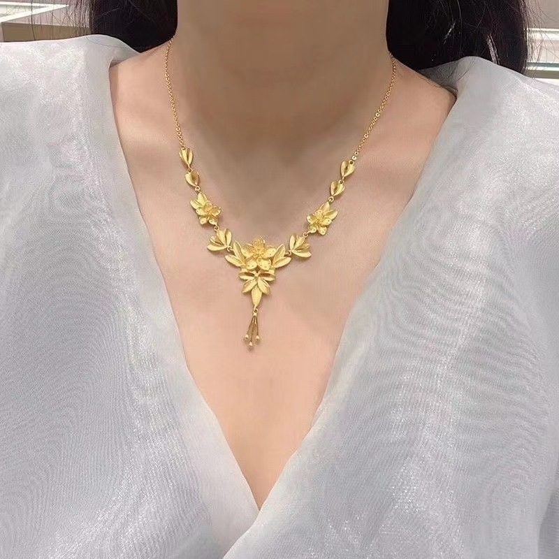 Rézből készült nyaklánc etnikus virágmotívumokkal, irodalmi retro stílus, Shantwei eredet, 2024 tavasz