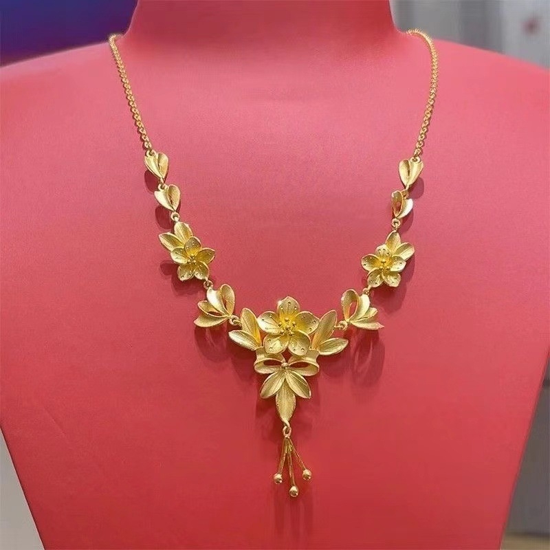 Rézből készült nyaklánc etnikus virágmotívumokkal, irodalmi retro stílus, Shantwei eredet, 2024 tavasz