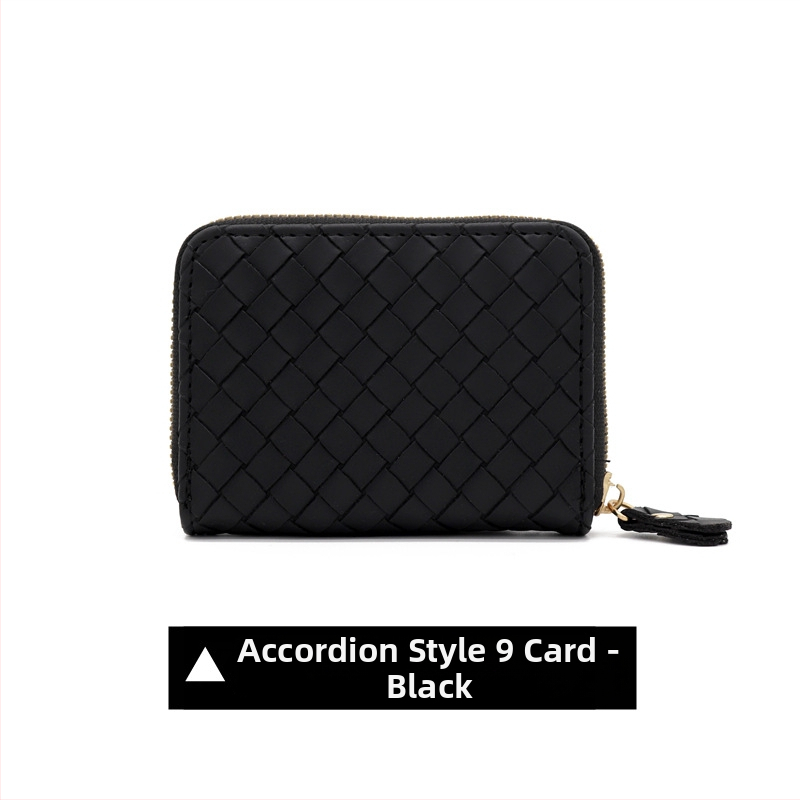 Kõik-ühes kaardikott punutud mustriga, PVC, mahutavus 9/18/20 kaarti, varguste vastane, unisex