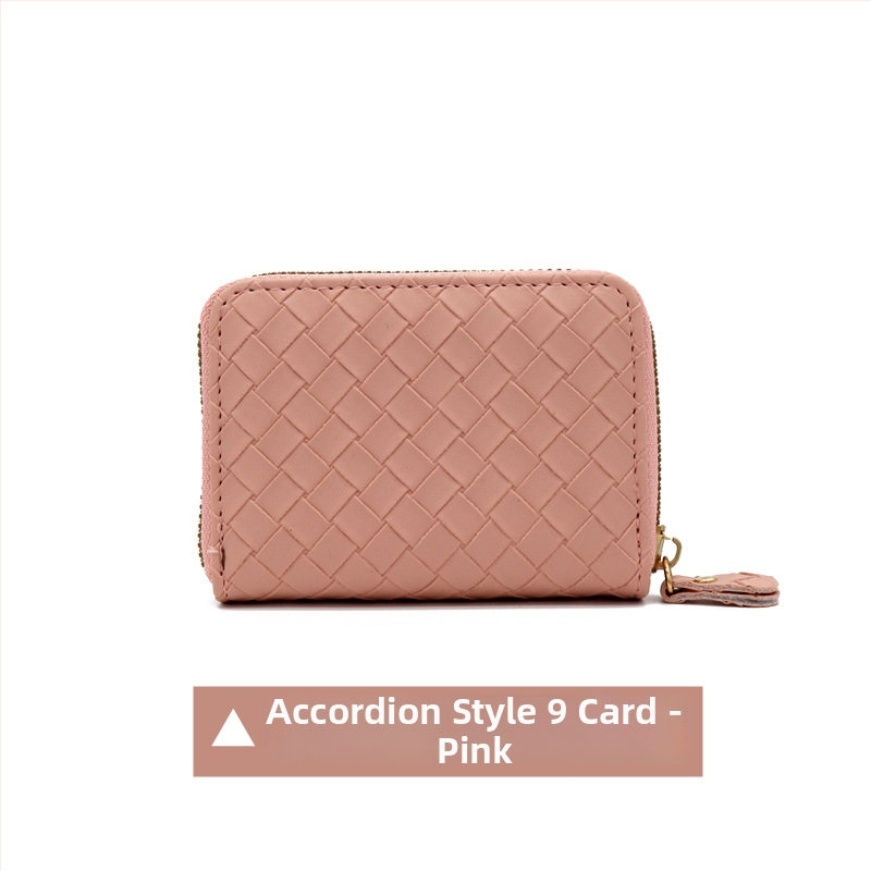 Kõik-ühes kaardikott punutud mustriga, PVC, mahutavus 9/18/20 kaarti, varguste vastane, unisex