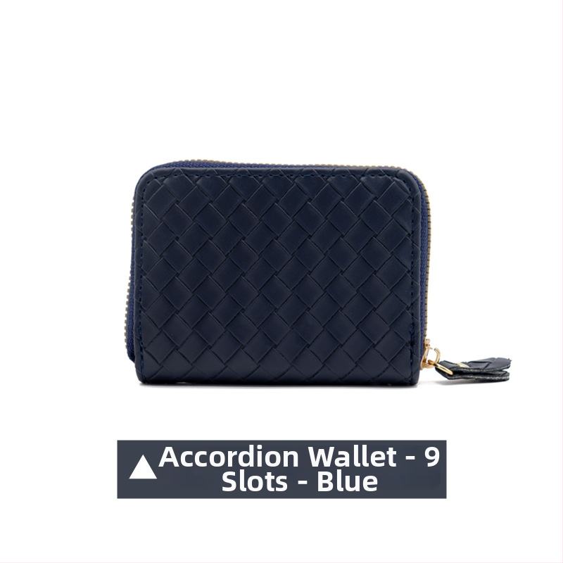 Kõik-ühes kaardikott punutud mustriga, PVC, mahutavus 9/18/20 kaarti, varguste vastane, unisex